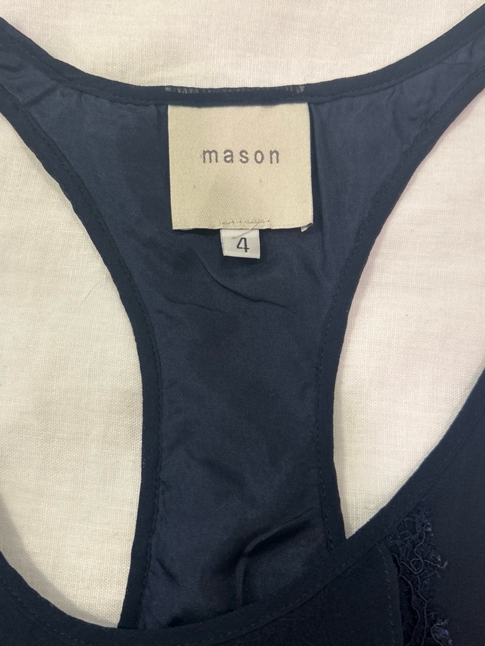 Mason Navy Ruffle Racerback Camisole - Picture 3 of 4